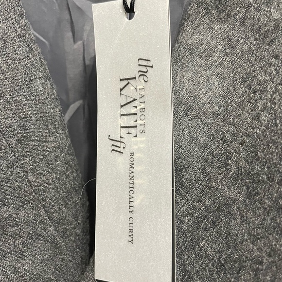 NWT TALBOTS Kate Fit Romantically Curvy Wool Blend Jacket Sz 14 Gray Blazer - Picture 4 of 10